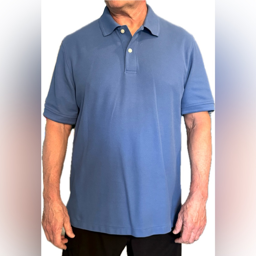 Men's LL BEAN Blue Polo Shirt Like New Size M Regular